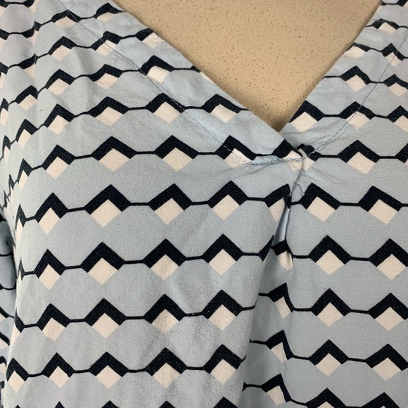 ICHI Blue Pattern Blouse Size L - Picture 2 of 7